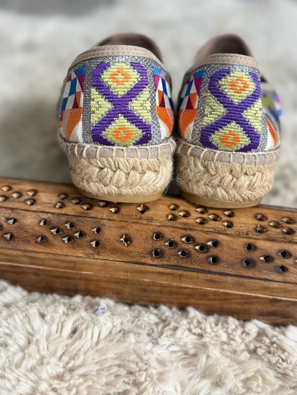 Johnny Was Madrid Embroidered Espadrille Multi side 40 US 9
